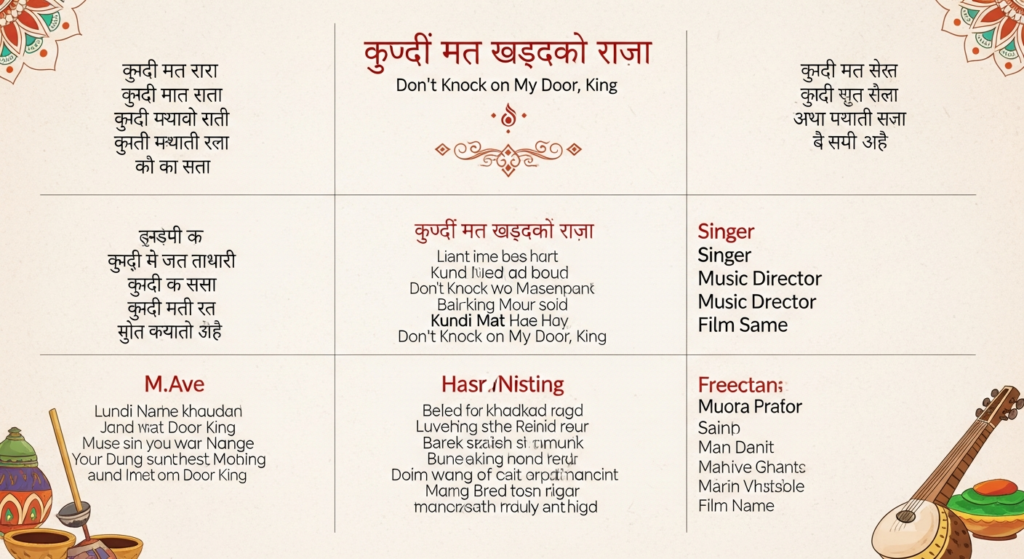 Kundi Mat Khadkao Raja Lyrics