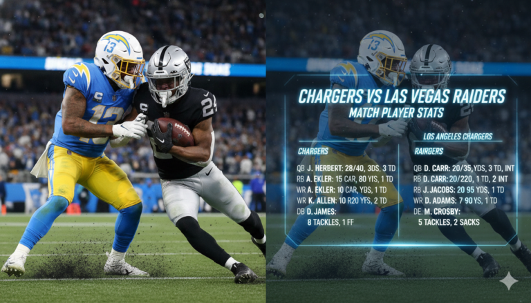 chargers vs las vegas raiders match player stats