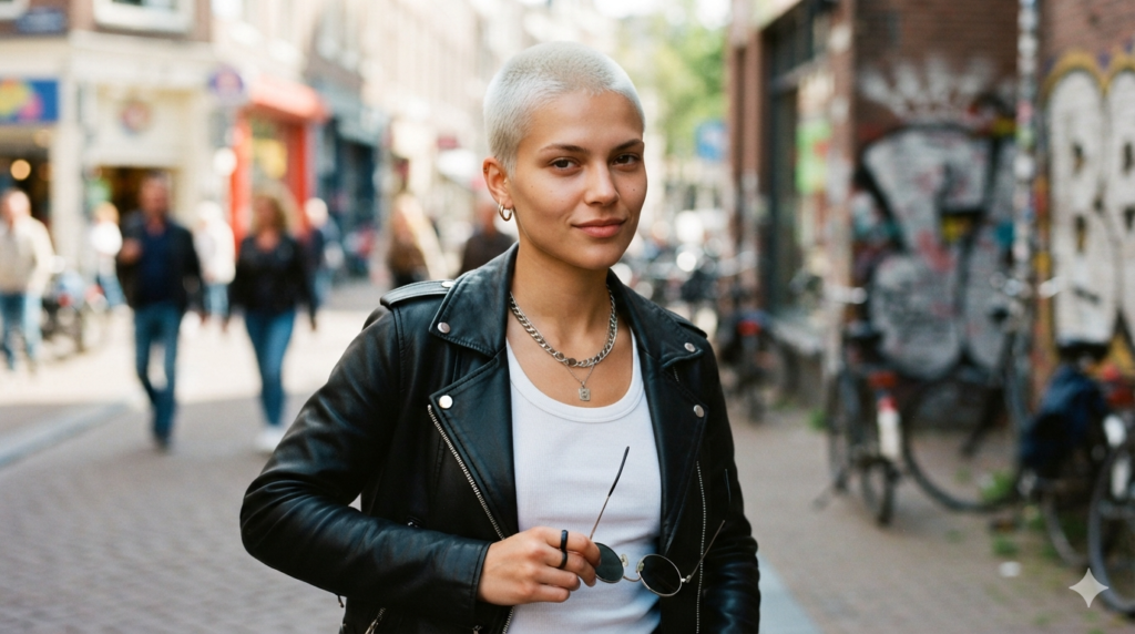 bleached buzz cut